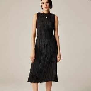 J. Crew Black Textured Midi Dress